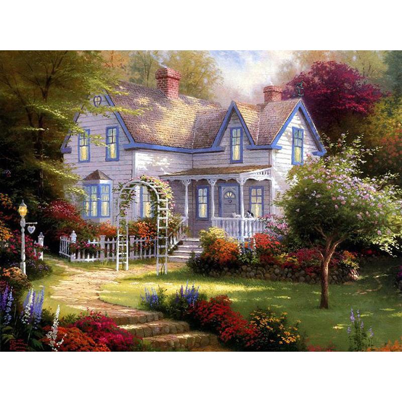 Beautiful House In The Woods - DIY Painting By Numbers Kit