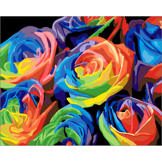 Rainbow Roses - DIY Painting By Numbers Kit