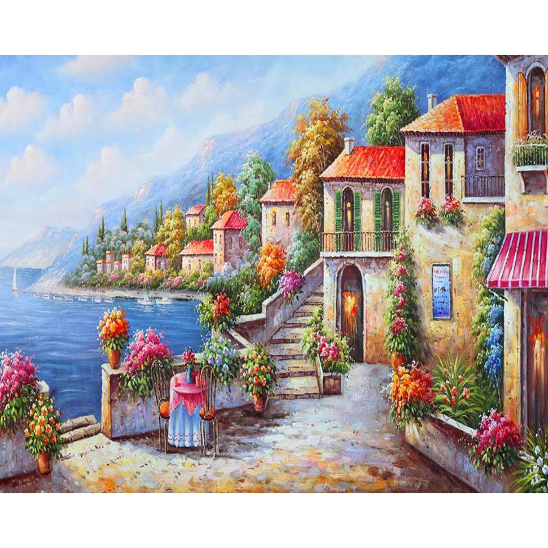 Seaside Town View - DIY Painting By Numbers Kit