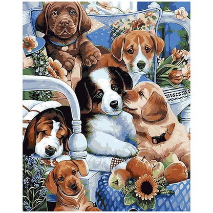 Cute Puppies - DIY Painting By Numbers Kit