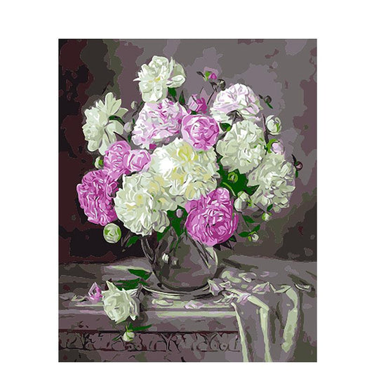 Pink And White Flowers - DIY Painting By Numbers Kit