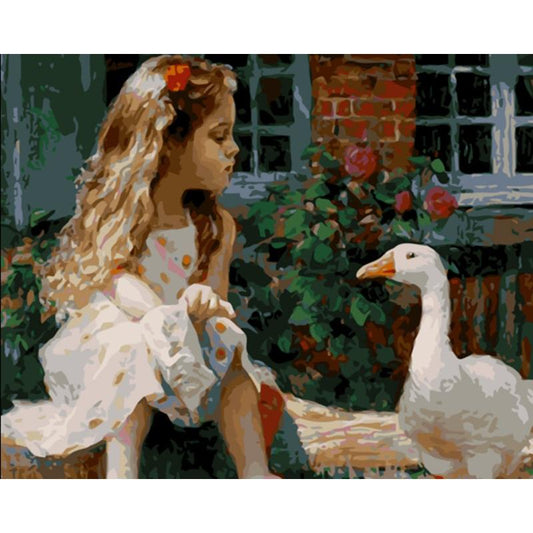 Girl and Swan - DIY Painting By Numbers Kit