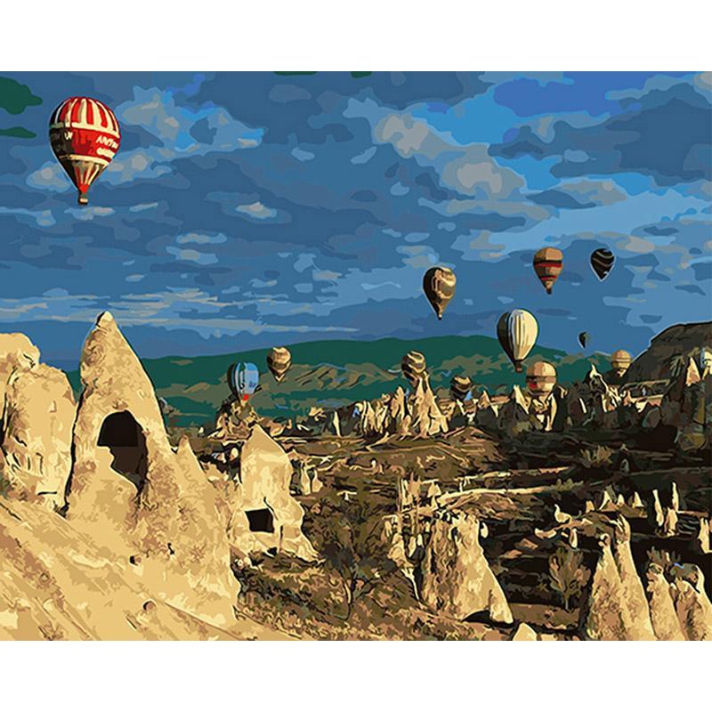 Hot Air Balloon Adventure - DIY Painting By Numbers Kit