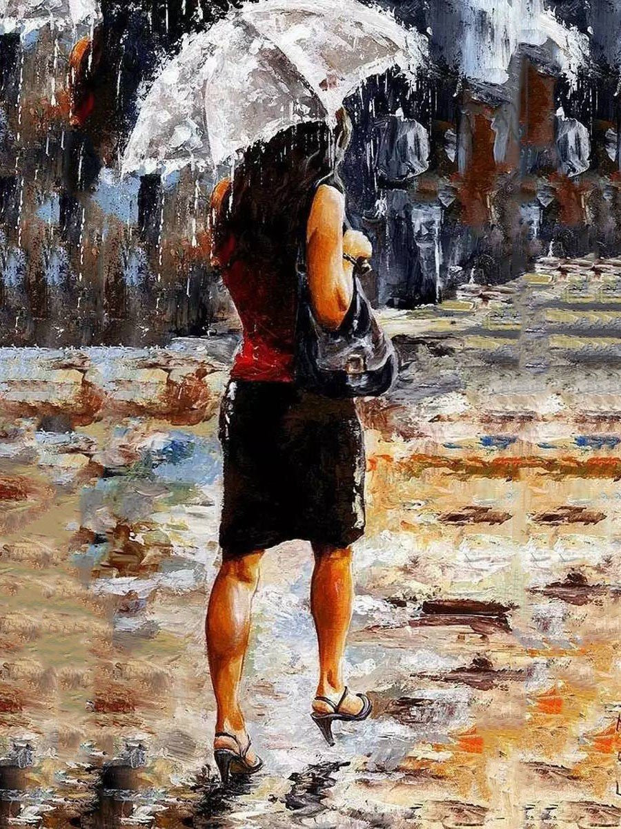 Girl in Rain - DIY Painting By Numbers Kit