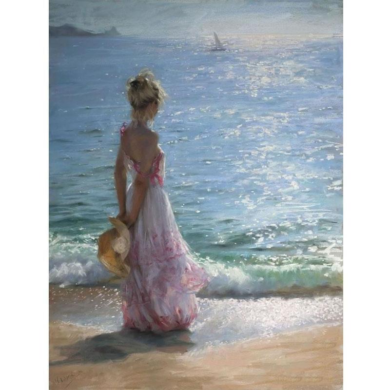 Girl By the Beach - DIY Painting By Numbers Kit