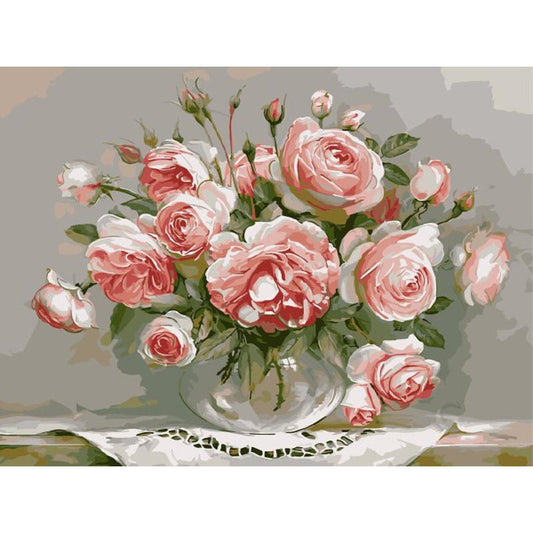 Pink Roses - DIY Painting By Numbers Kit