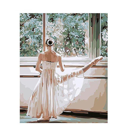 Ballerina Stretching - DIY Painting By Numbers Kit