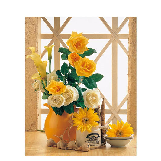 Yellow And White Flowers - DIY Painting By Numbers Kit