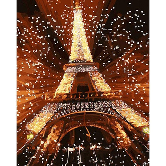 Lit Eiffel Tower - DIY Painting By Numbers Kit