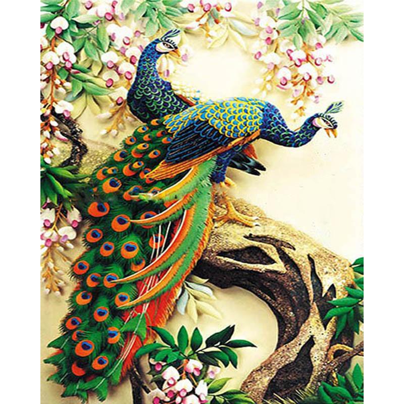 Peacocks On Tree - DIY Painting By Numbers Kit