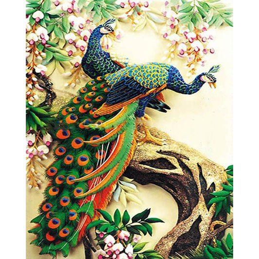 Peacocks On Tree - DIY Painting By Numbers Kit