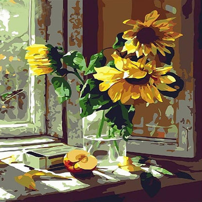 Sunflowers In Glass - DIY Painting By Numbers Kit