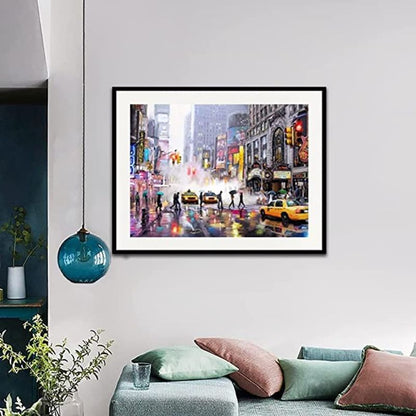 City Paint By Numbers For Adults Beginner, Times Square Paint By Number, Landscape Street Scenery, Manhattan Square Paint By Number View 16 X 20 Inch