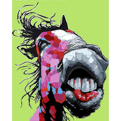 Funny Horses Face - DIY Painting By Numbers Kit