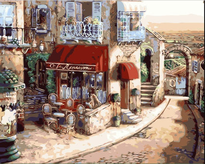 Cafe In Italy - DIY Painting By Numbers Kit