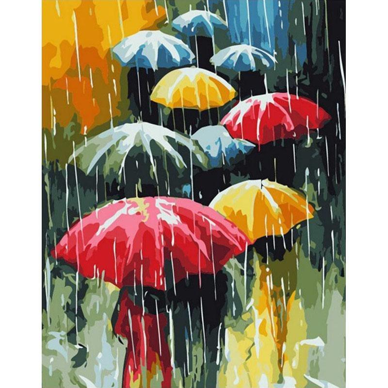 Colorful Umbrellas - DIY Painting By Numbers Kits