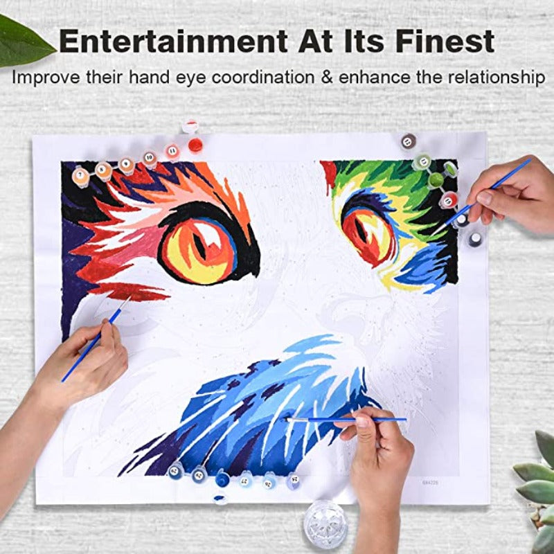 DIY Paint by Numbers, Canvas Oil Painting Kit for Kids & Adults, 16" W x 20" L Drawing Paintwork with Paintbrushes, Acrylic Pigment-Flying Flower
