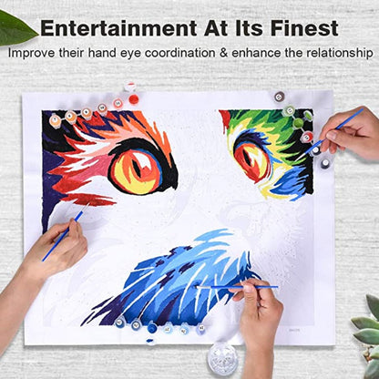 DIY Paint by Numbers, Canvas Oil Painting Kit for Kids & Adults, 16" W x 20" L Drawing Paintwork with Paintbrushes, Acrylic Pigment-Flying Flower