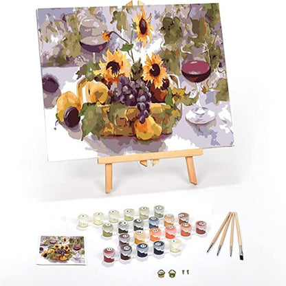 Paint by Numbers for Adults: Fun DIY Adult Arts and Crafts - Kits Include Acrylic Paint, Brushes and Wood Easel- (Summer Wine)