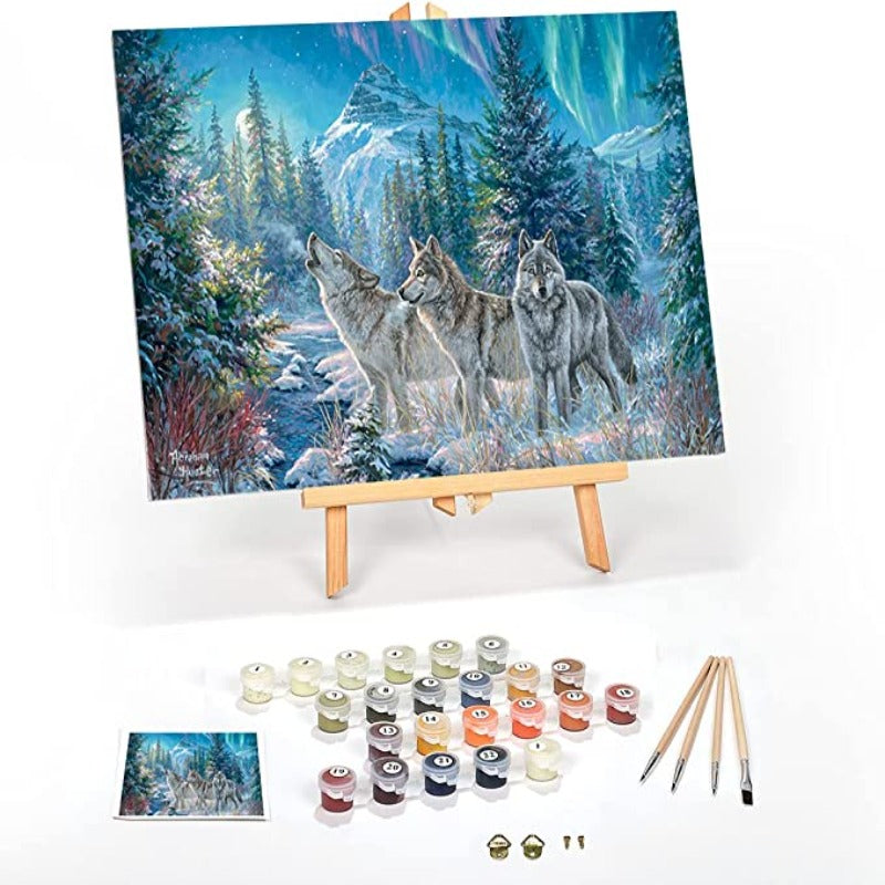 Paint by Numbers for Adults Fun DIY Adult Arts and Crafts Projects - Art Kits Include Acrylic Paint and Wood Easel (Moonrise Song)