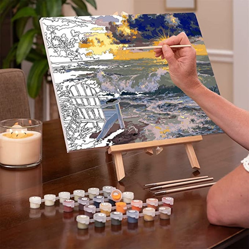 Paint by Numbers for Adults: Beginner to Advanced Number Painting Kit - Arts and Crafts Projects - Art Kits Include Acrylic Paint and Easel Framed