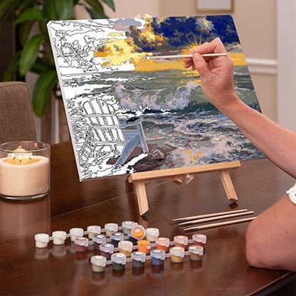 Paint by Numbers for Adults: Beginner to Advanced Number Painting Kit - Arts and Crafts Projects - Art Kits Include Acrylic Paint and Easel Framed