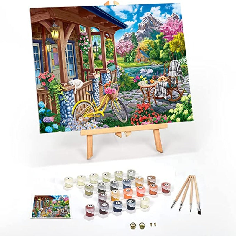 Paint by Numbers for Adults: Beginner to Advanced Number Painting Kit - Fun DIY Adult Arts and Crafts - Kits Include - (Colorful House Near The Lake)