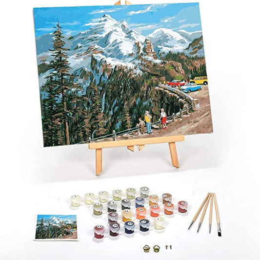 Paint by Numbers for Adults - Fun DIY Adult Arts and Crafts - Kits Include Acrylic Paint, Brushes & Wood Easel- (Scenic Overlook)