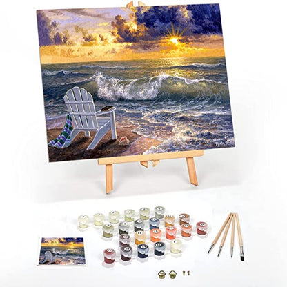 Paint by Numbers for Adults: Beginner to Advanced Number Painting Kit - Arts and Crafts Projects - Art Kits Include Acrylic Paint and Easel Framed