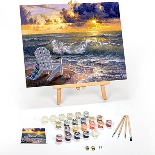 Paint by Numbers for Adults: Beginner to Advanced Number Painting Kit - Arts and Crafts Projects - Art Kits Include Acrylic Paint and Easel Framed