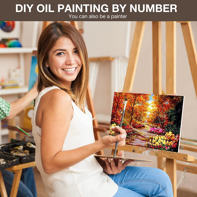 4 Pack Paint by Numbers for Adults Kids Without Frame,DIY Oil Painting Set for Beginner,2 Pack 12x16 Inch & 2 Pack 16x12 Inch,Gifts for All