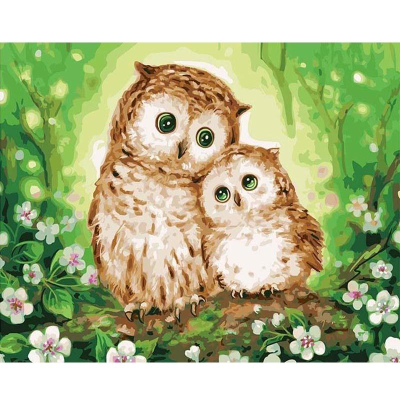 Owls on a Tree - DIY Painting By Numbers Kits