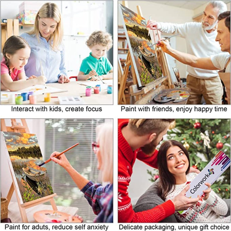 DIY Paint by Numbers, Canvas Oil Painting Kit for Kids & Adults, Paintwork with Paintbrushes, A Window Flower (Without Frame)