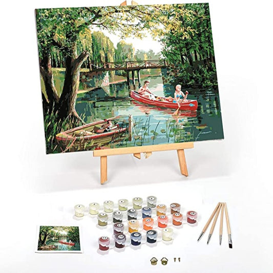 Paint by Numbers for Adults: Beginner to Advanced Painting Kit - Fun Adult Arts - Kits Include Acrylic Paint, Brushes & Wood Easel- (Day to Remember)