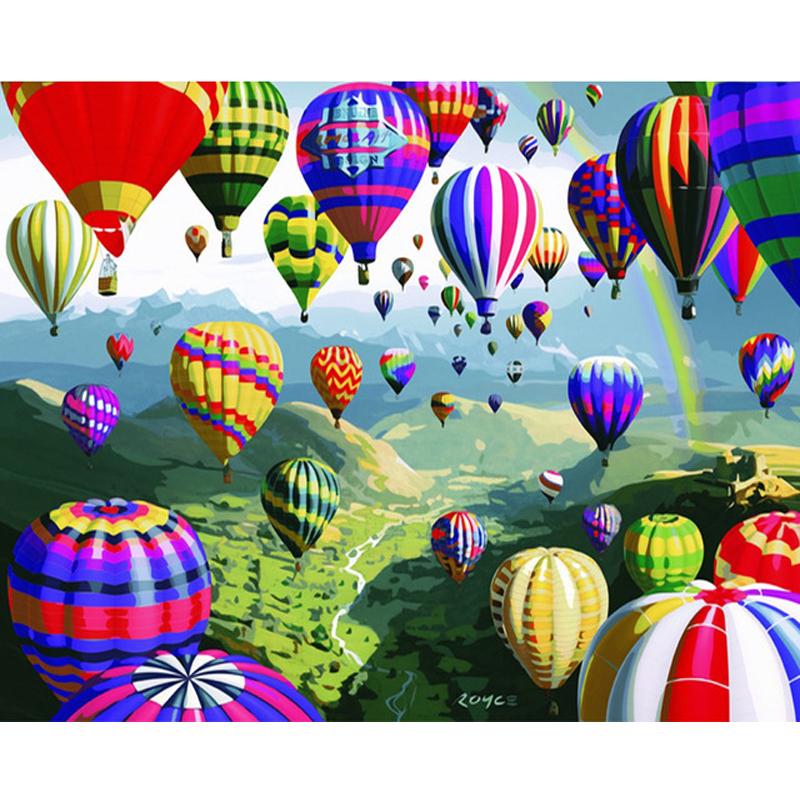 Colorful Air Balloons - DIY Painting By Numbers Kit