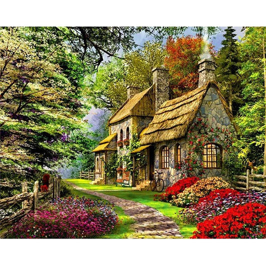 House in the Middle of a Forest - DIY Painting By Numbers Kits