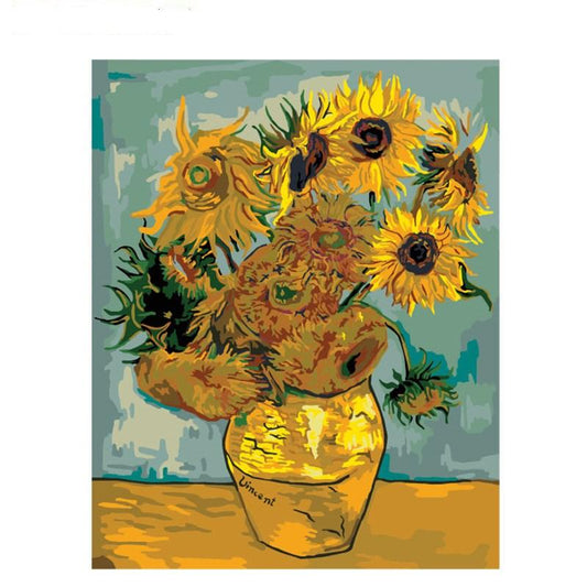 Sunflowers In Pot - DIY Painting By Numbers Kit