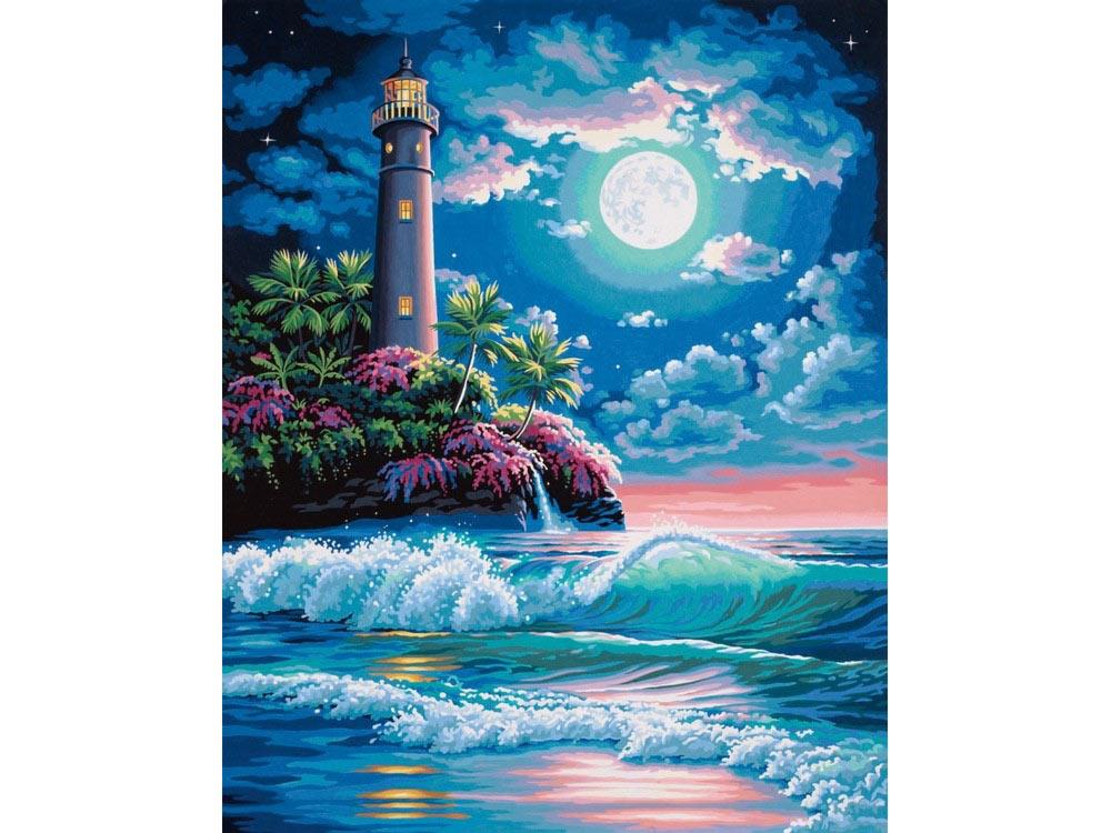 Lighthouse Midnight Moon - DIY Painting By Numbers Kit