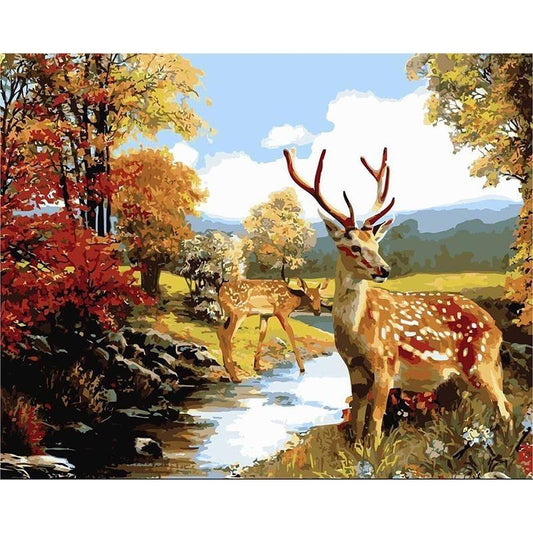 Deers in a Jungle - DIY Painting By Numbers Kits