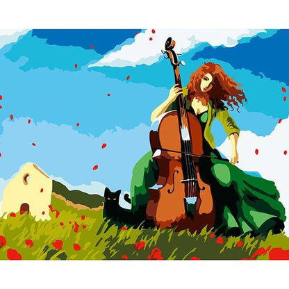 Girl with a Cello - DIY Painting By Numbers Kits