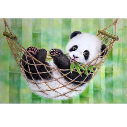 Baby Panda In Hammock - DIY Painting By Numbers Kit