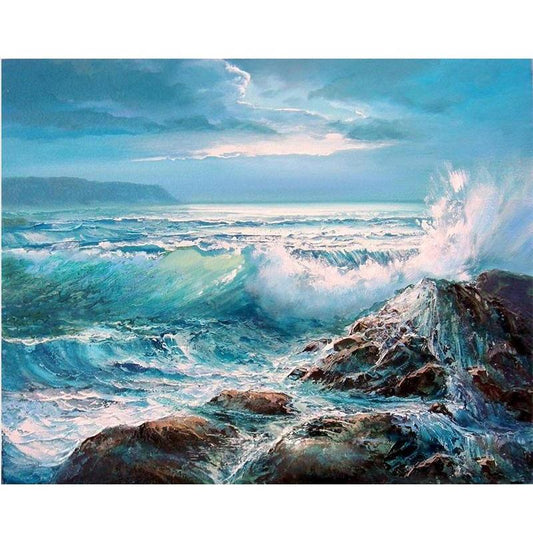 Waves Crashing - DIY Painting By Numbers Kit