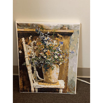 Paint By Numbers For Adults Beginners And Kids,16" Wx20 L Canvas Pictures Drawing Paintwork With 4 Pcs Wooden Paintbrushes, Acrylic Pigment Sunflowers
