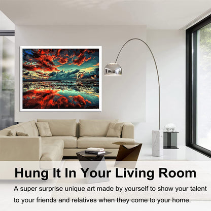 Paint By Numbers For Adults,16" Lx20 W Canvas Pictures Drawing Paintwork With Paintbrushes, Acrylic Pigment-breathtaking Colorful Scenery