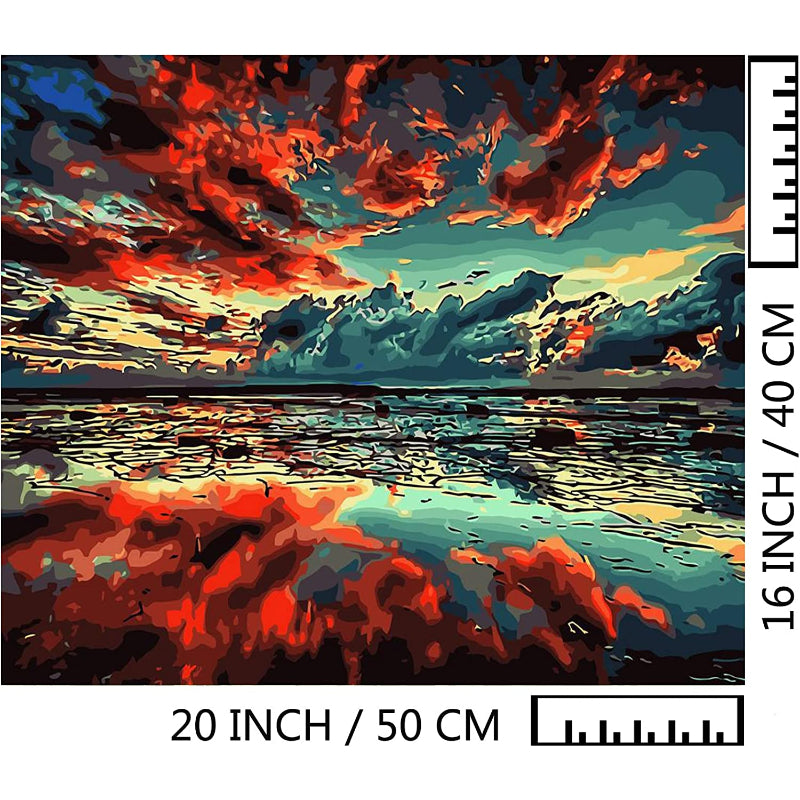 Paint By Numbers For Adults,16" Lx20 W Canvas Pictures Drawing Paintwork With Paintbrushes, Acrylic Pigment-breathtaking Colorful Scenery