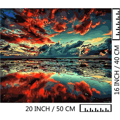 Paint By Numbers For Adults,16" Lx20 W Canvas Pictures Drawing Paintwork With Paintbrushes, Acrylic Pigment-breathtaking Colorful Scenery