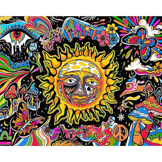 DIY Painting by Numbers Kits for Adults Mushroom, Paint by Number for Adults, Sun Flower Gifts Arts Crafts for Home Decor 16x20 Inch