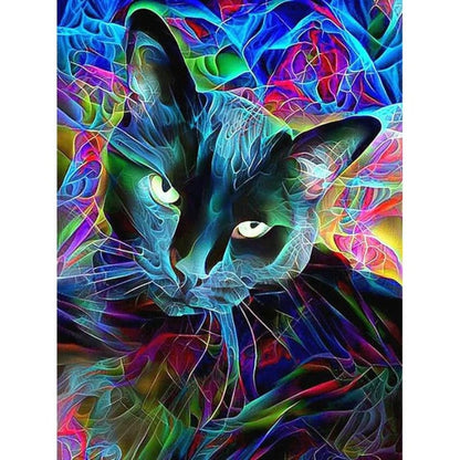 Abstract Animal 'Black Cat' Paint- DIY Painting By Numbers Kit