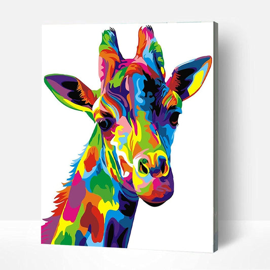 Paint By Numbers For Adults Kids Framed, DIY Paint By Number Kits Art Craft For Home Decor, Colorful Giraffe