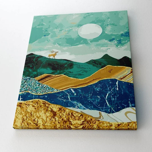 Deer And Moon - DIY Painting By Numbers Kit